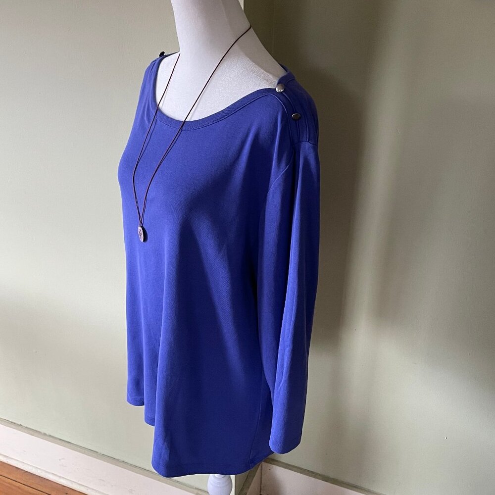 Women's Purple/Dark Lilac 3/4 Sleeve Pullover Top (Size 2) - Picture 6 of 11